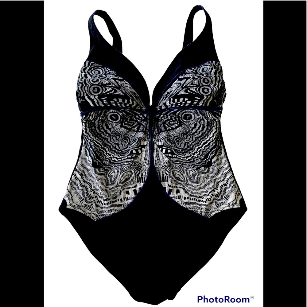 Gottex One Piece Butterfly U-Wire Plunge Swimsuit